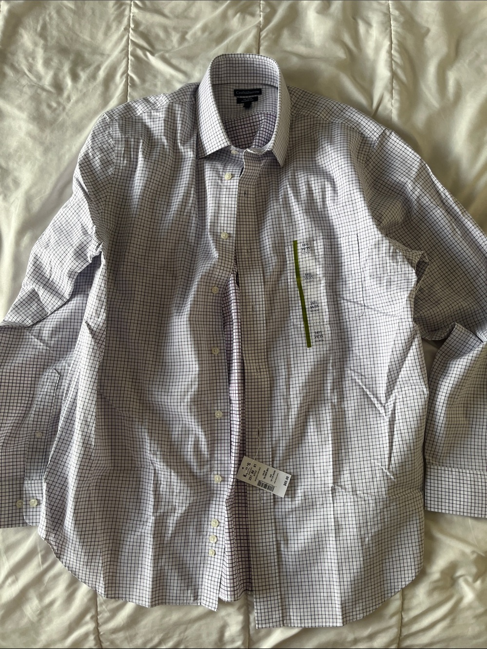 croft & barrow Men’s Lavender and White Windowpane Dress Shirt